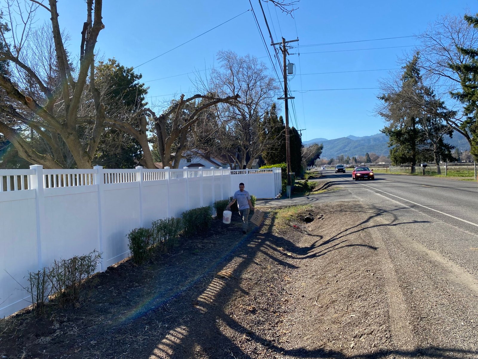 Fence construction project by Flores Fence