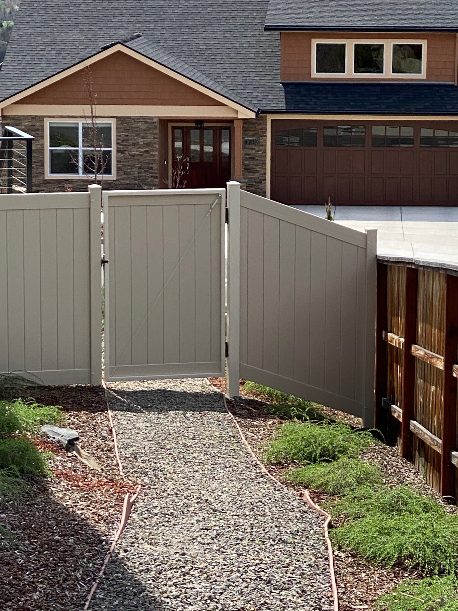 Outdoor fence work completed by Flores Fence