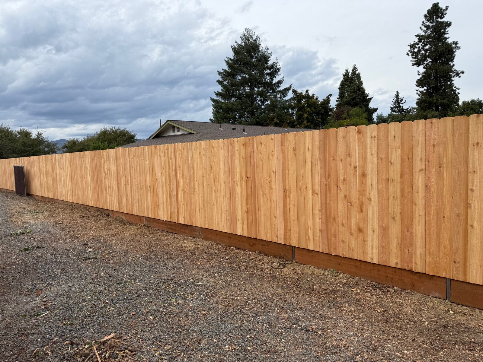 Finished fence installation by Flores Fence